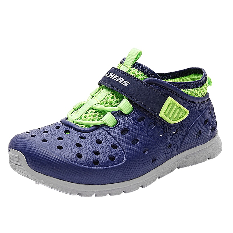 Skechers斯凯奇男童鞋小童透气洞洞鞋魔术贴宝宝休闲92810N
