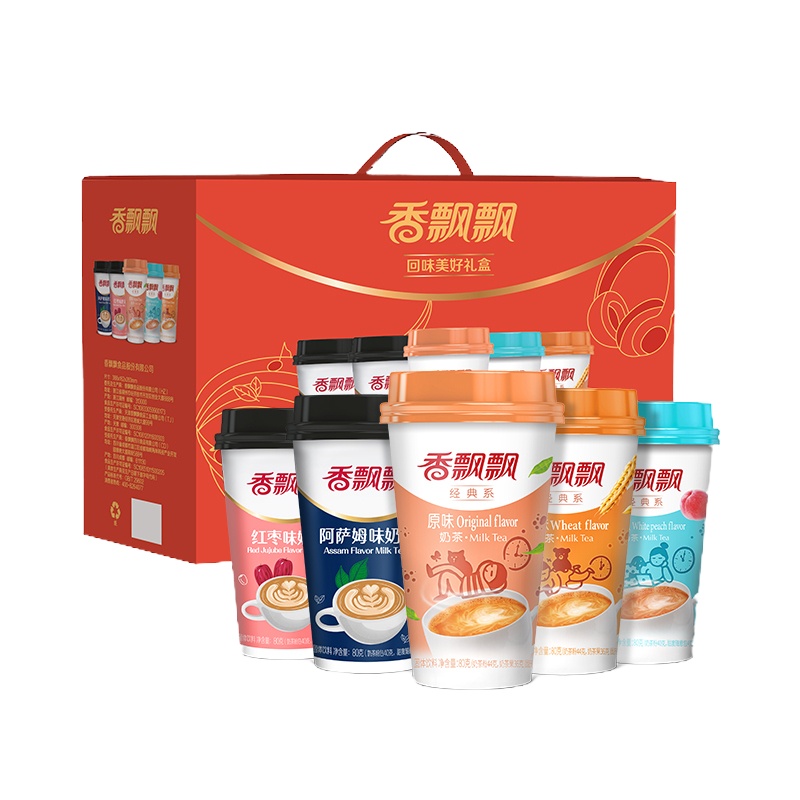 香飘飘奶茶回味美好20杯礼盒装 (原味+麦香+白桃+阿萨姆+红枣)*4 早餐冲饮 下午茶