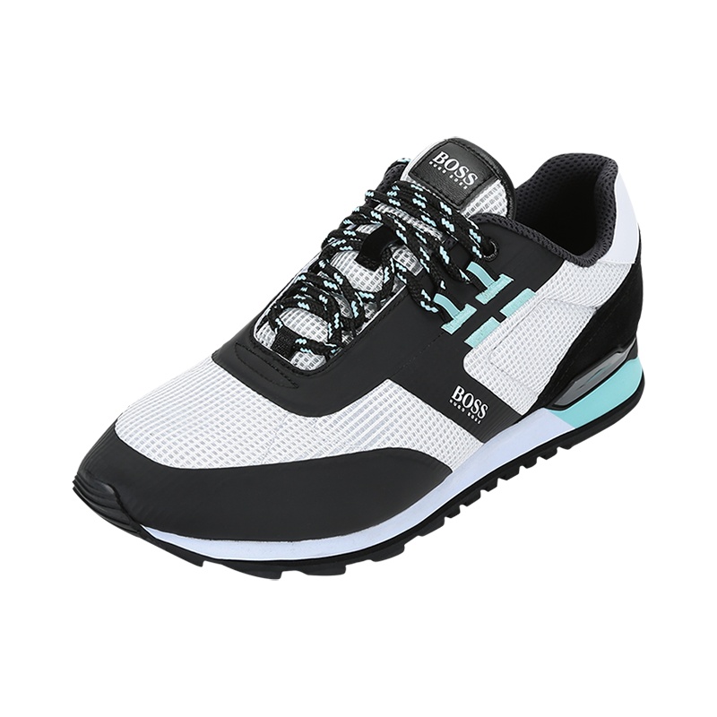 雨果博斯 HUGO BOSS 男士 织物等多种面料网眼系带休闲运动鞋50455306