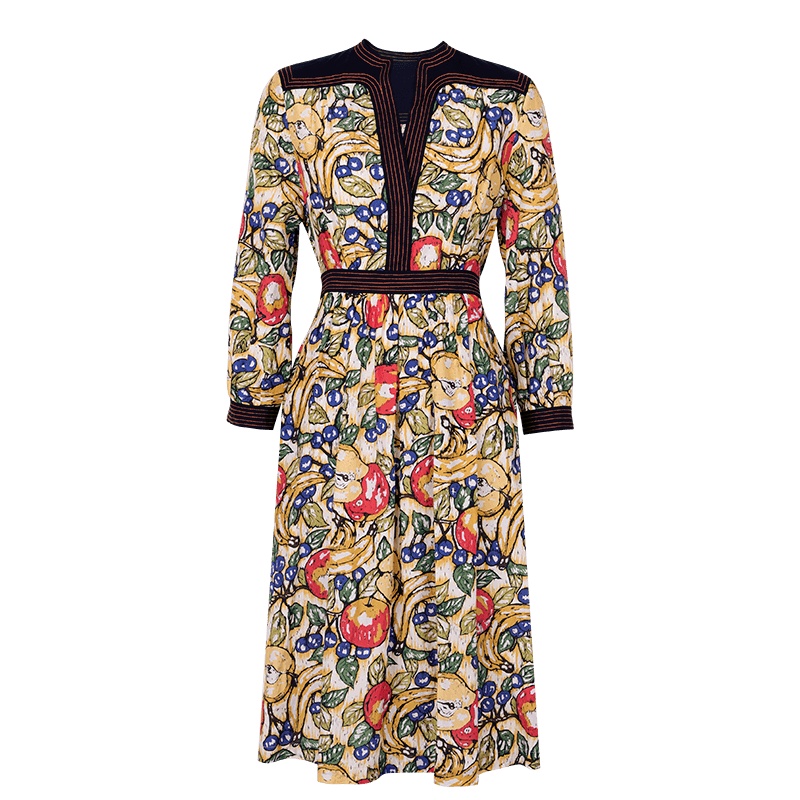 鄂尔多斯ERDOS春夏棉桑蚕丝女连衣裙