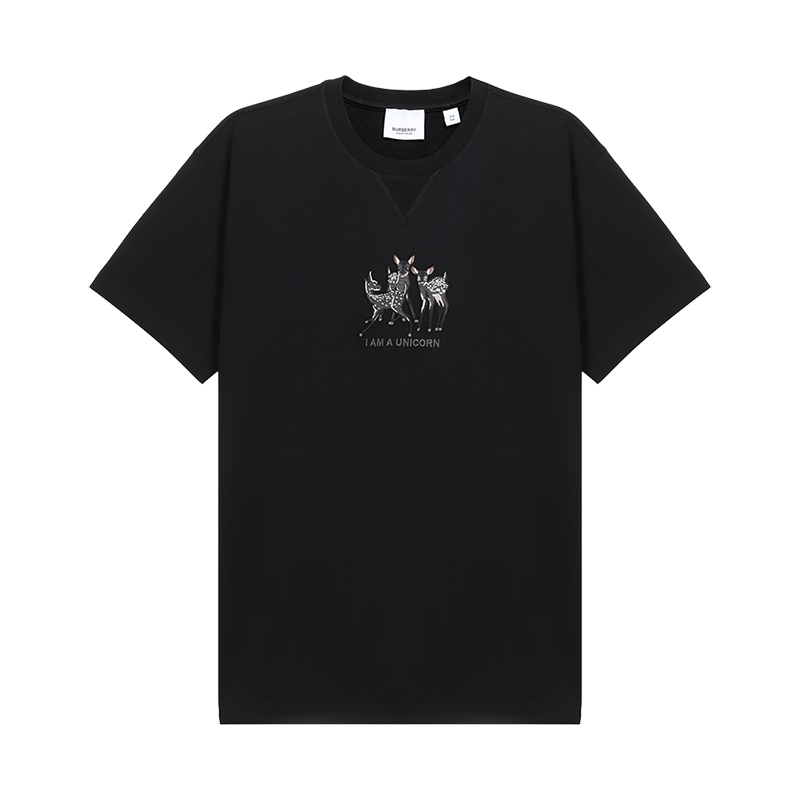 博柏利 BURBERRY 女款 棉质宽松版圆领短袖T恤80428821