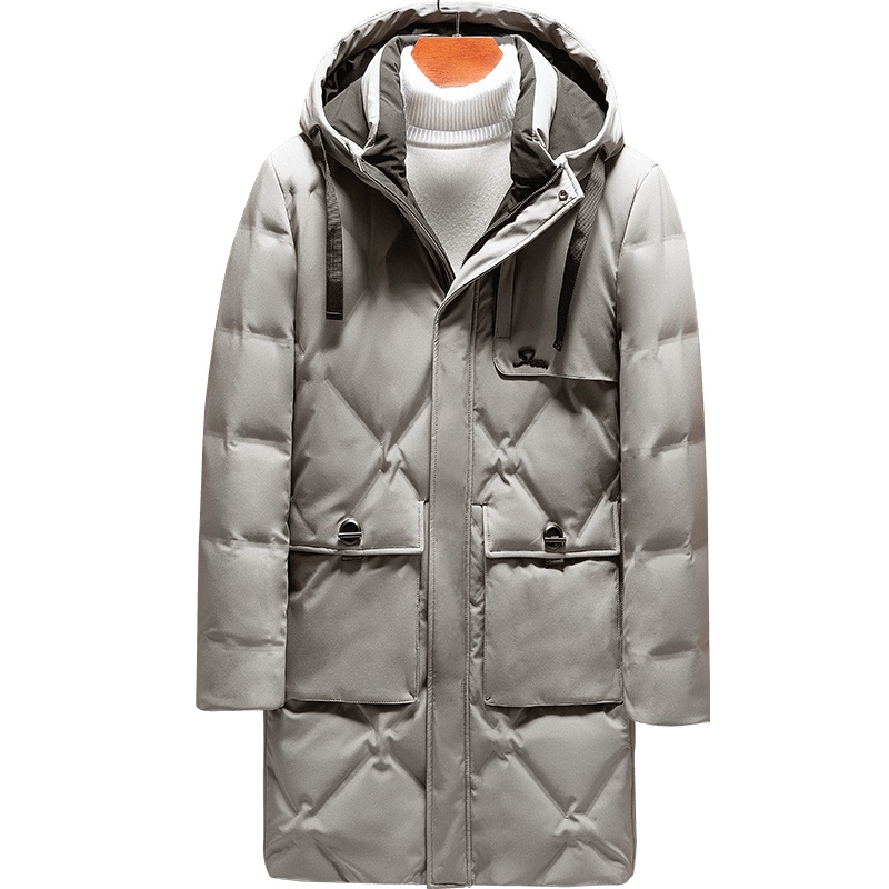 雅鹿男装新款商务休闲中长款连帽保暖防寒外套男士羽绒服16309812