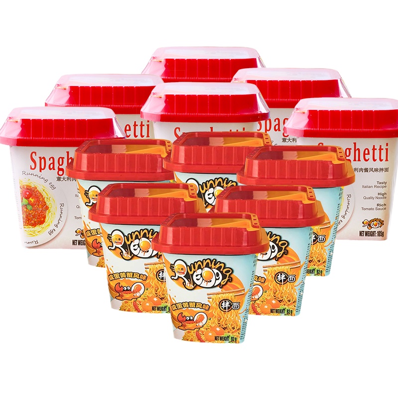 奔跑吧蛋蛋面混合口味(蟹风味92g*6桶 意大利肉酱风味105g*6桶)