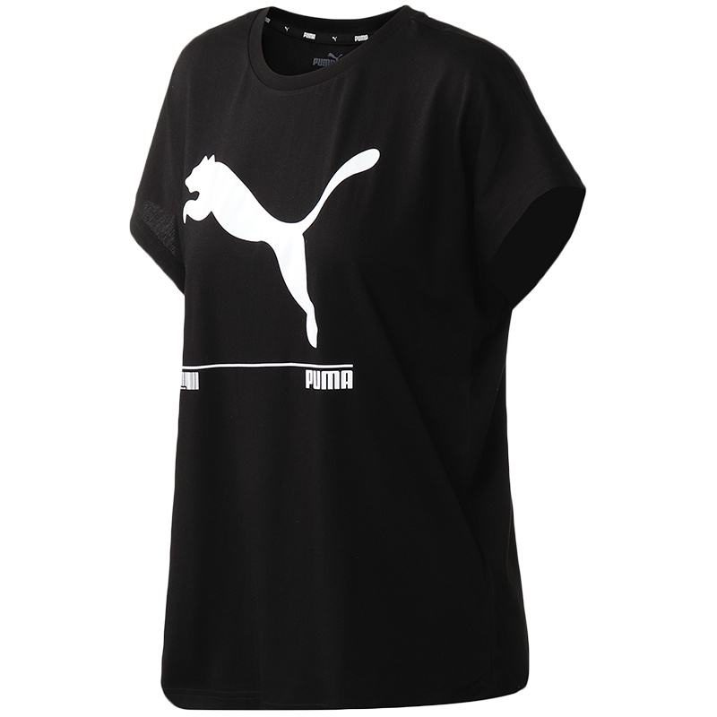 PUMA彪马女装运动服经典logo运动服休闲跑步短袖T恤583865