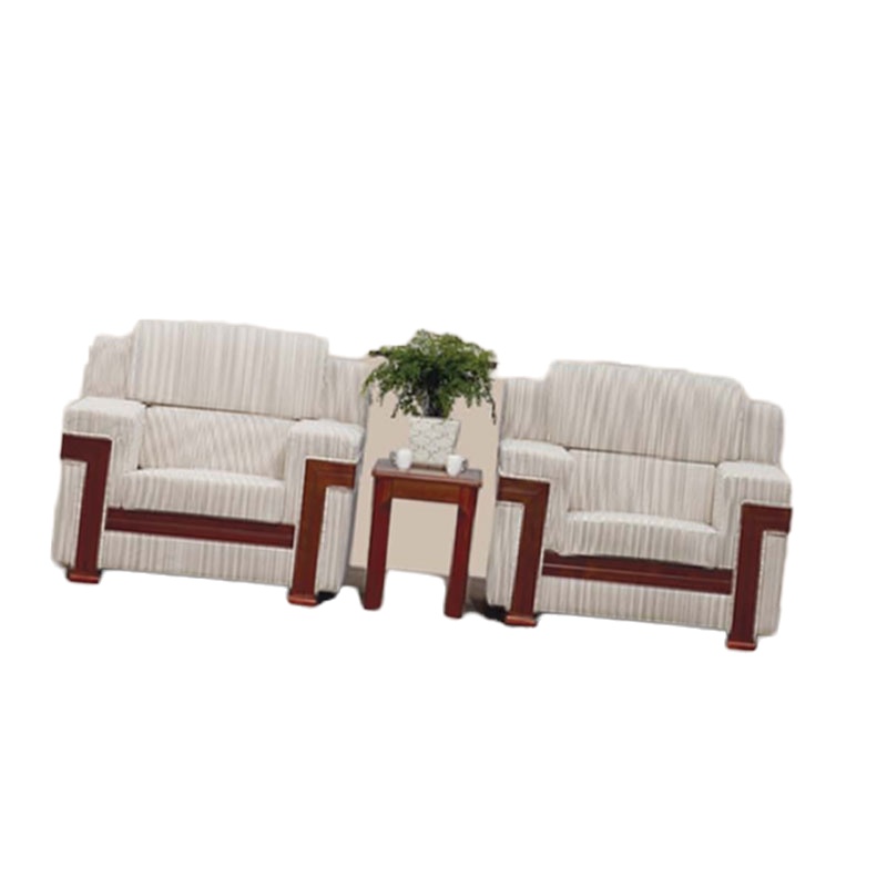 明森达商务接待会客洽谈会议贵宾布艺沙发 双人位沙发 白色