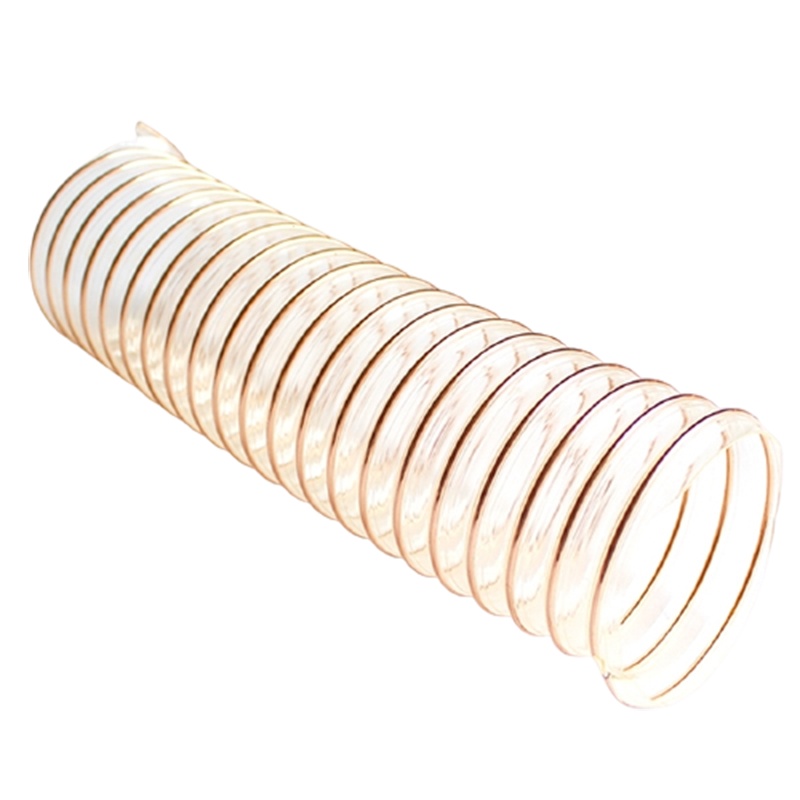 pu钢丝吸尘管道_镀铜塑料透明螺旋波纹伸缩塑胶木工吸尘阿斯卡利弹簧软管 TPU风管350x0.9_每米