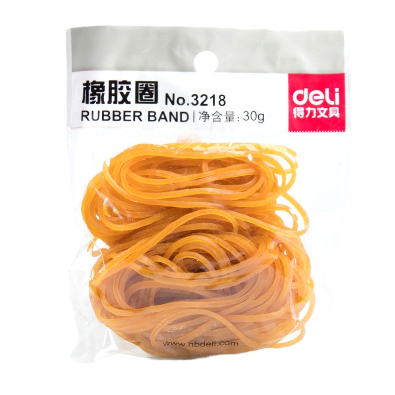得力(deli)3218 橡皮筋 橡胶圈 乳胶圈 牛皮筋 30克 反复拉伸不断 办公用品 10包装