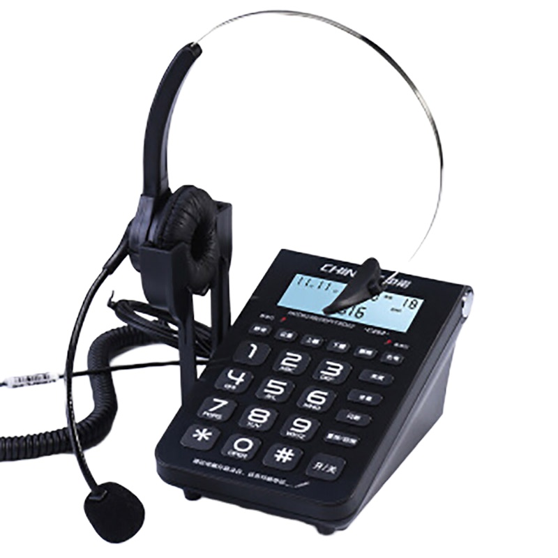 [精选] 中诺C282电话机座机 固定电话 耳麦电话 适用于话务员客服呼叫中心 黑色(2台价格)