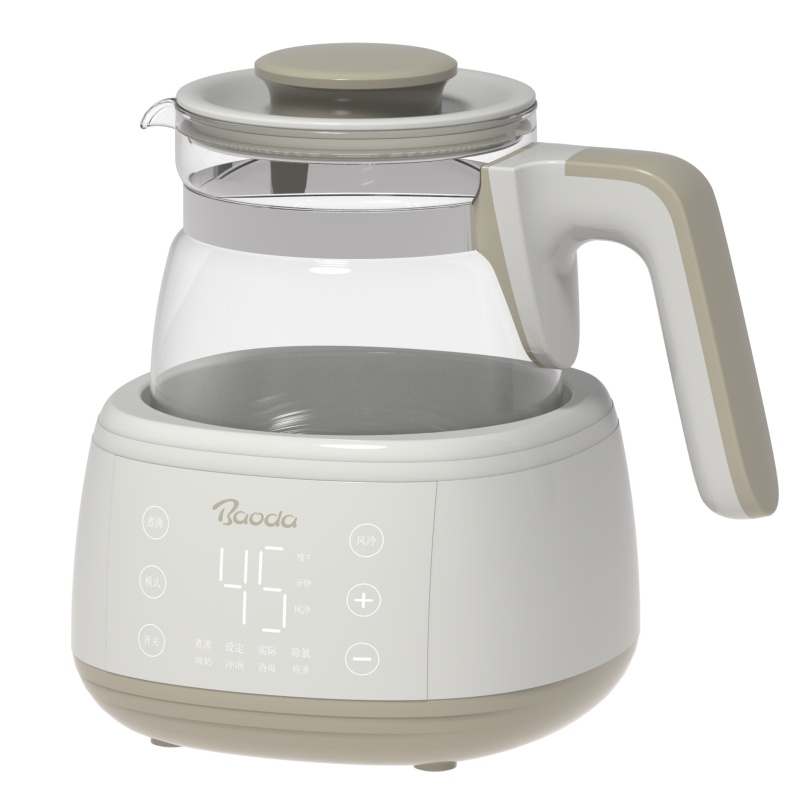 宝德恒温调奶器多功能恒温水壶智能家用玻璃养生壶温奶器语音播报触屏IMD显示快速降温低频除氯全家可用煮炖养生壶1.3L