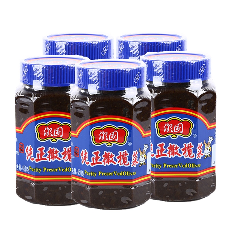 潮园450g纯正橄榄菜*3瓶(净含量:1.35kg) 酱菜下饭菜咸菜榨菜泡菜腌制菜炒豆角拌面泡面好搭档