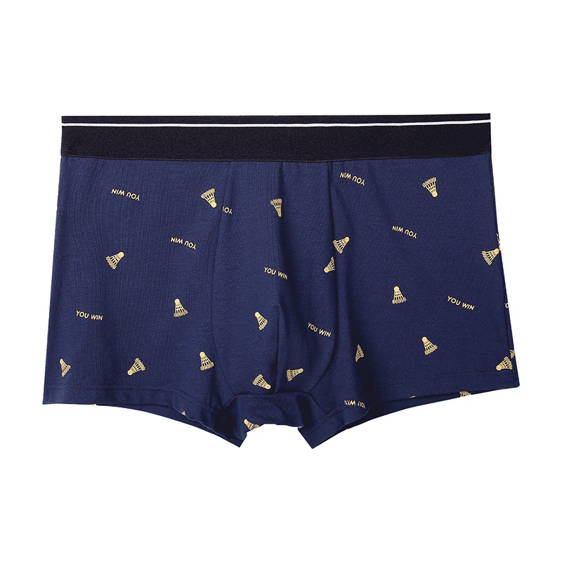 都市丽人4条装时尚潮流运动羽球印花舒适干爽透气中腰平角男士组合内裤ZK0A47