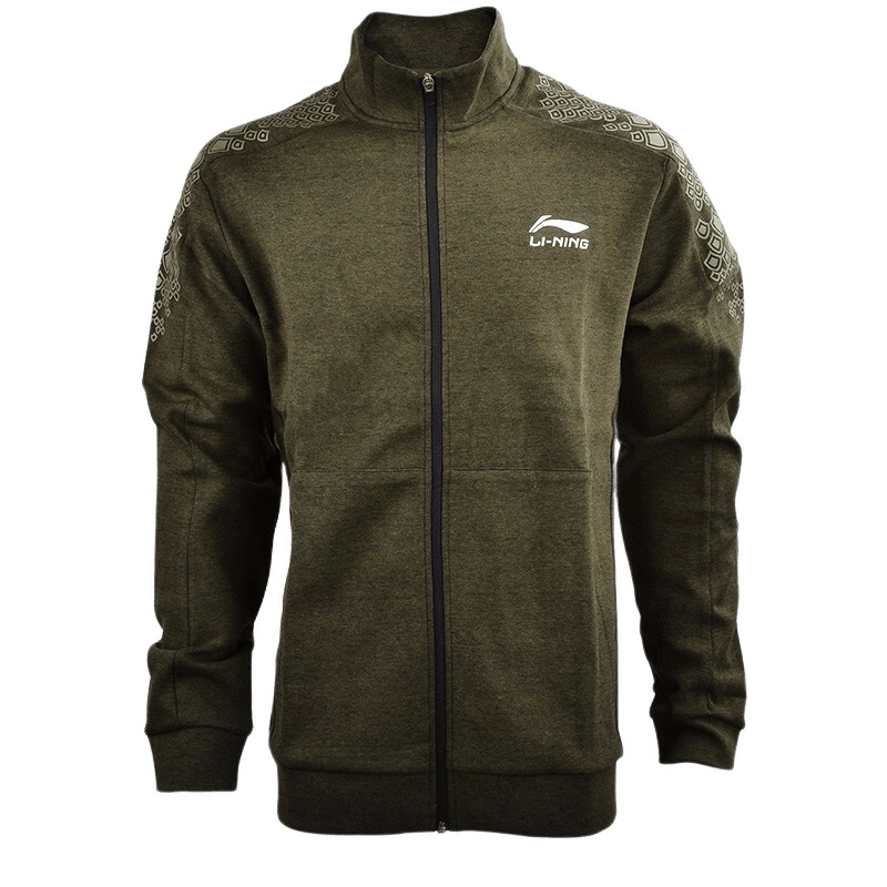 李宁 LI-NING 运动服开衫卫衣男款春秋跑步健身长裤羽毛球服乒乓球服运动卫衣