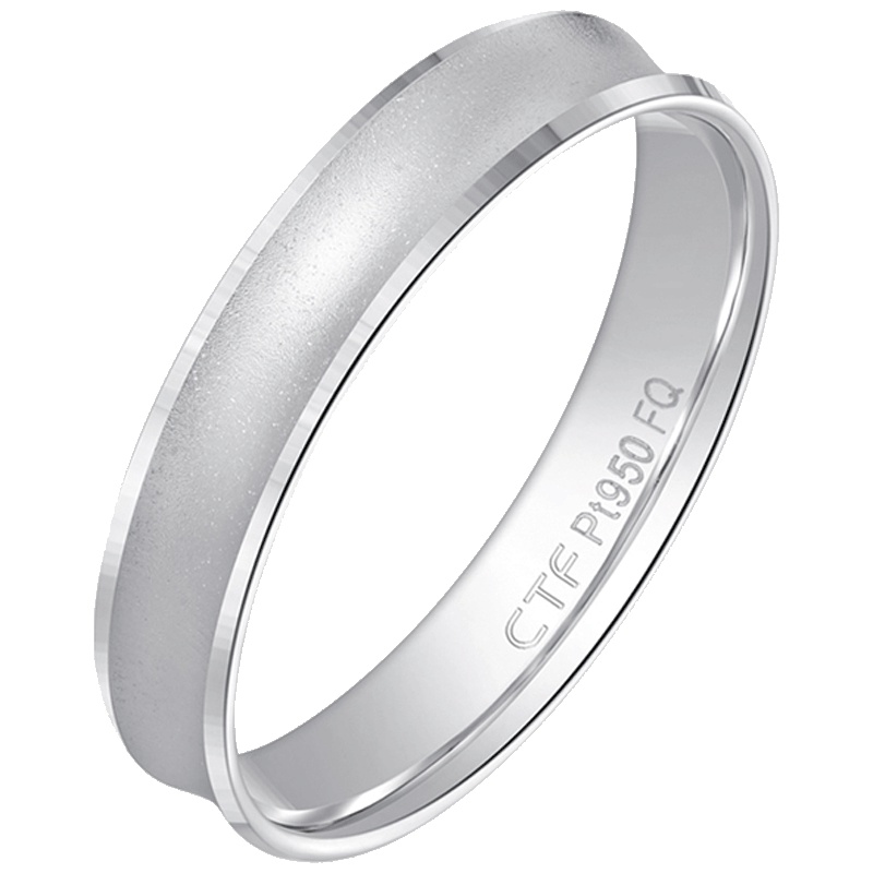 周大福PT950铂金戒指 情侣对戒 女PT160091