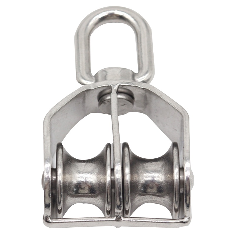 冰禹 SNll-84 304不锈钢单滑轮 钢丝绳牵引轮链条 起重定滑轮 M25(一对)