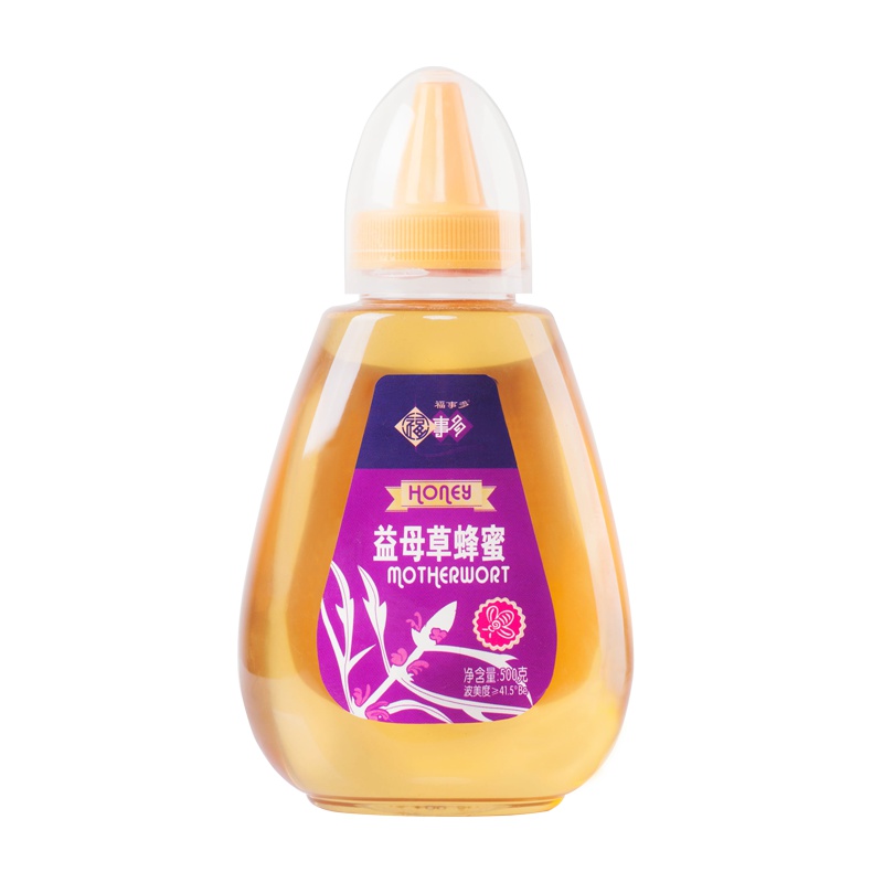 福事多益母草蜂蜜500g 瓶装液态蜜天然农家野生蜜源纯土蜜 滋补蜂蜜