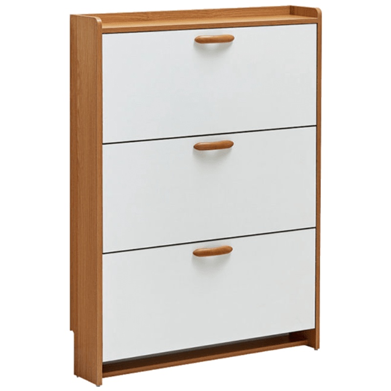 鞋柜窄家用口薄翻斗带简易多层小户型省空间玄关防尘木鞋架 100长24厚107高 组装安心抵