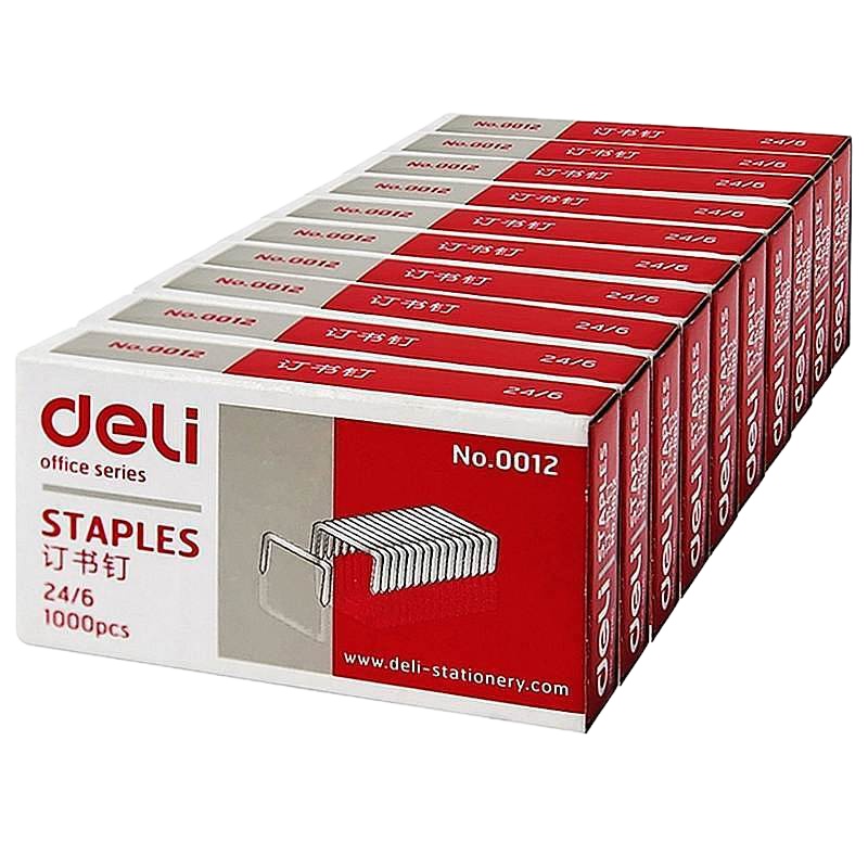 得力 0012订书钉12#(1000枚/盒) 10盒/组