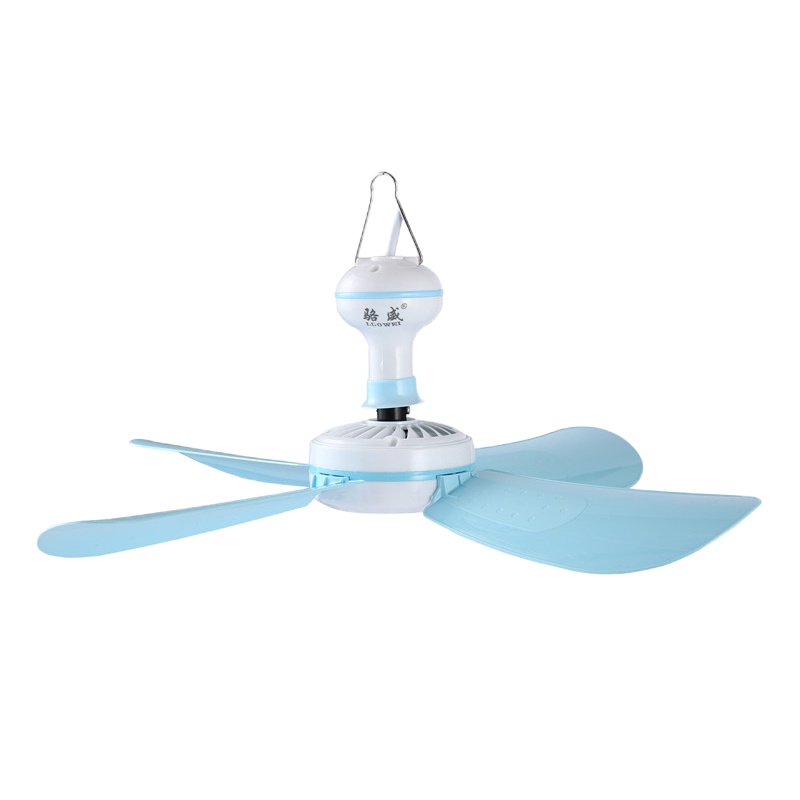 电风扇小迷你蚊帐吊扇微风纳丽雅(Naliya)宿舍学生家用小型 大风力床上小电扇 天蓝色4叶吊扇