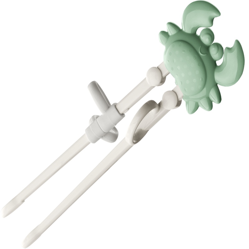 babycare儿童筷子训练筷 宝宝一段学习筷健康环保练习筷餐具套装 淡藻绿 2166