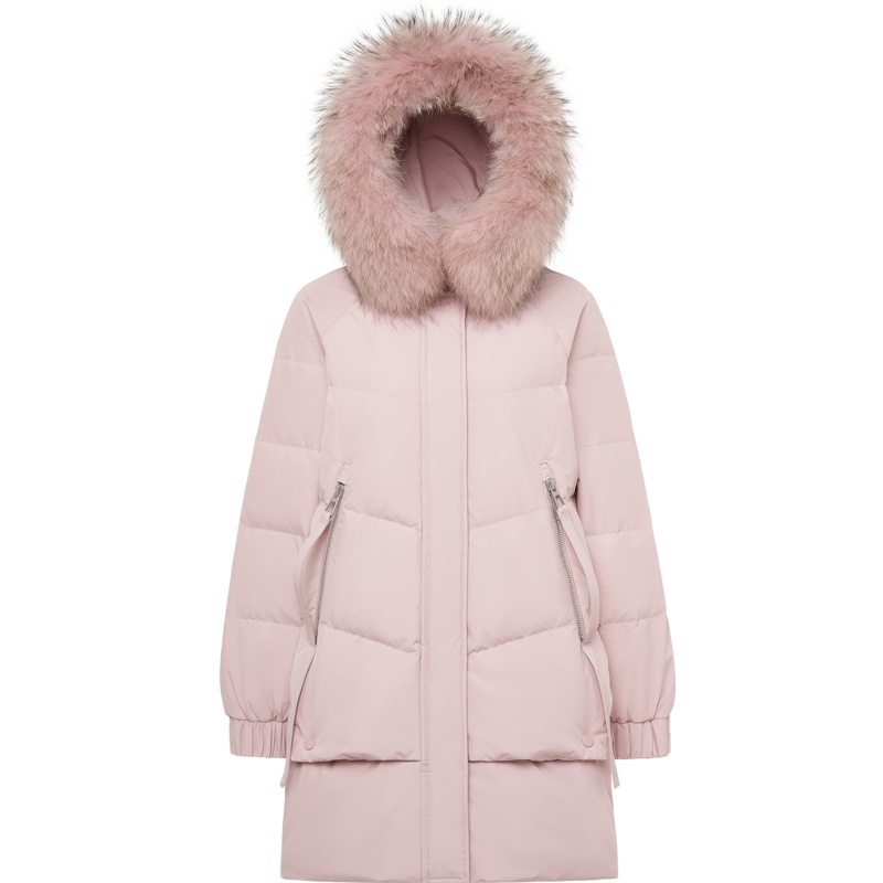 波司登女羽绒服貉子毛领中长款新款保暖冬季外套女