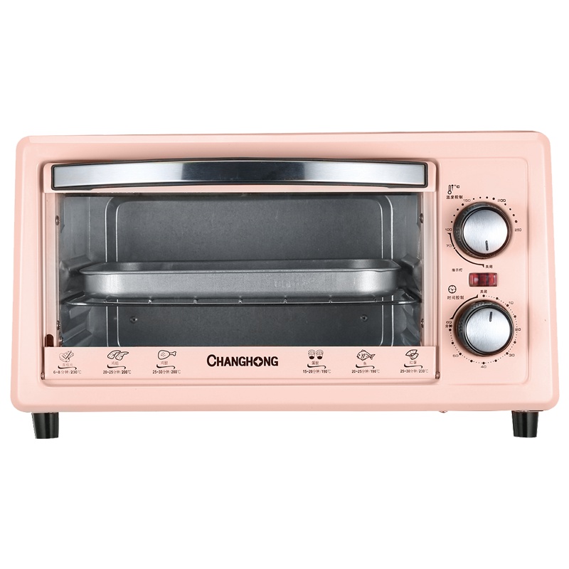 长虹(CHANGHONG)电烤箱11升迷你烤箱 家用全自动烘焙蛋糕 精准定时智能 多功能烤箱CKX-11X01标配版