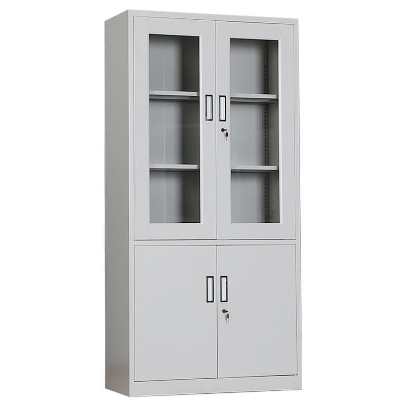 HiBoss钢制文件柜办公资料柜铁皮玻璃门柜