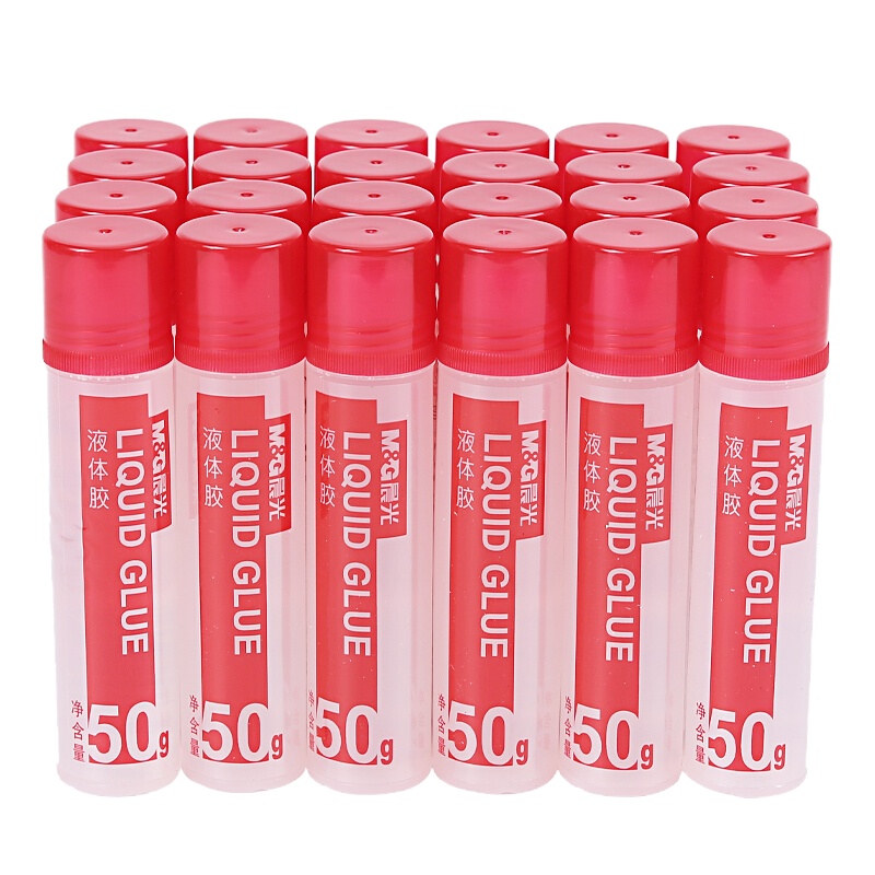 晨光MG文具50ml高粘度液体胶办公快干耐用胶水学生手工黏胶软胶头涂抹均匀24个装AWG97004