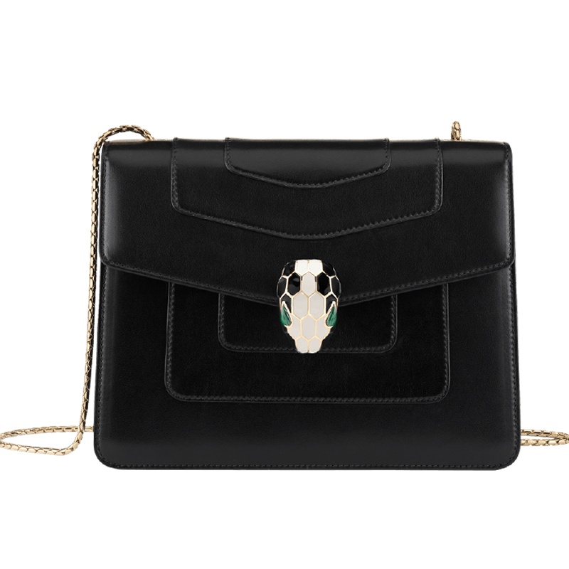 BVLGARI宝格丽 SERPENTI FOREVER 经典蛇头单肩包34559