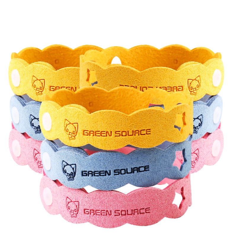 绿之源 9支装植物精油驱蚊手环可调节户外防蚊圈卡通驱蚊手带(时尚镂空款)Z-3707