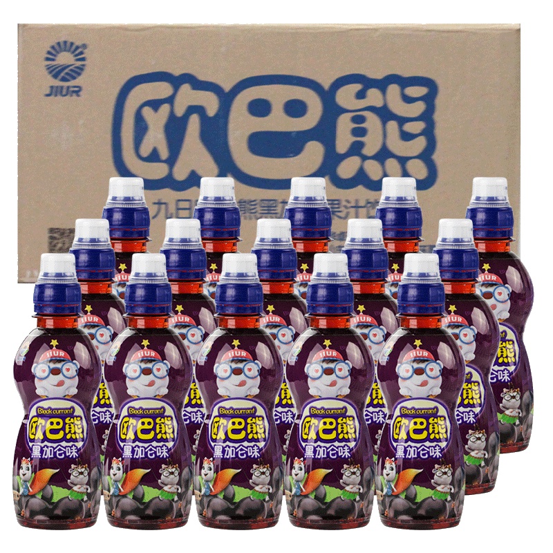 马来西亚进口 九日欧巴熊黑加仑果汁饮料250ml*24瓶整箱饮料