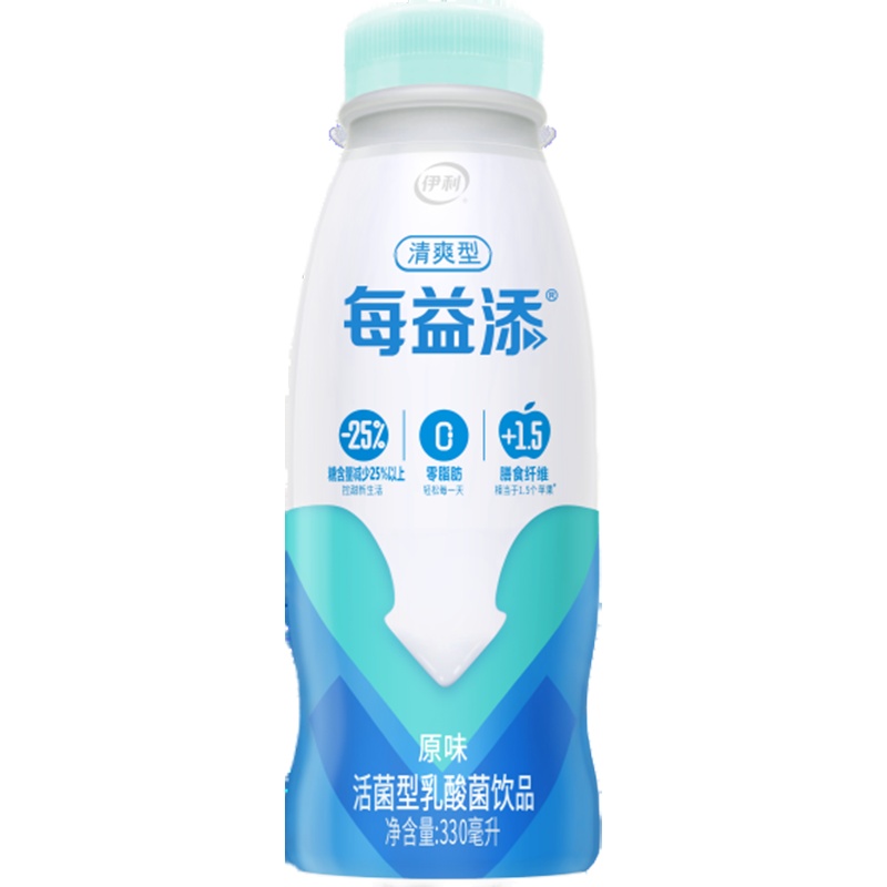 伊利每益添活性乳酸菌饮品清爽型原味330ml