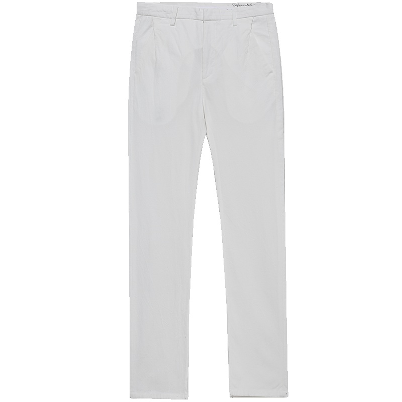 夏季新款男士休闲裤白色简约九分裤