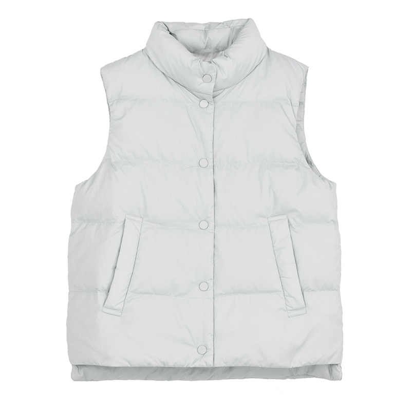 坦博尔新款羽绒马甲女短款韩版秋冬白鸭绒背心百搭宽松外套潮