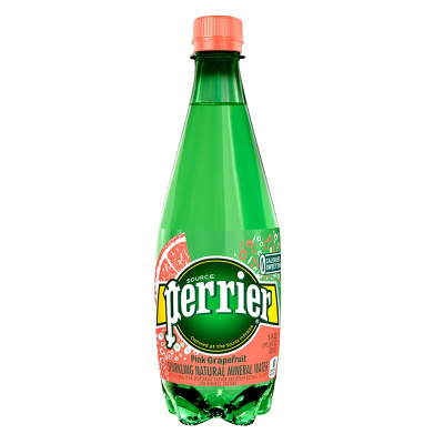 法国原装进口 巴黎水(Perrier)气泡矿泉水 西柚味天然矿泉水 500ml*4瓶装(塑料瓶)