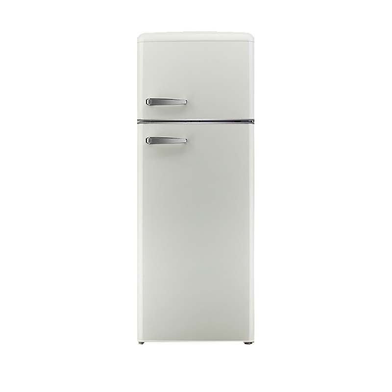 金松 BCD-210R 210升[慕斯白]复古电冰箱 双门控温 彩色网红 家用宿舍租房 多色可选 冷冻冷藏 静音低噪