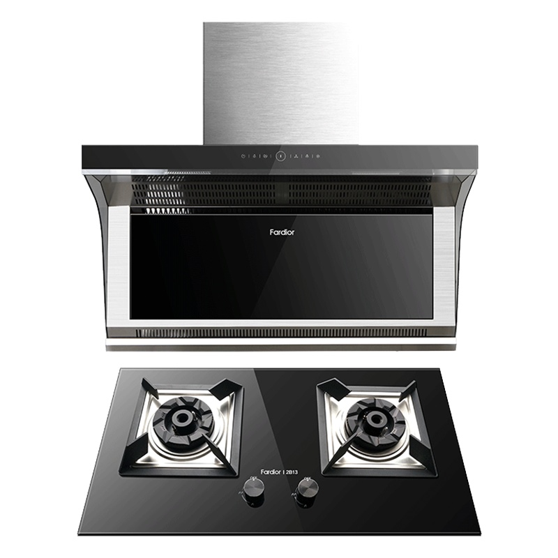 Fardior/法迪欧吸油烟机燃气灶烟灶套餐9007+2B13 欧式触控式 16立方大吸力 液化气