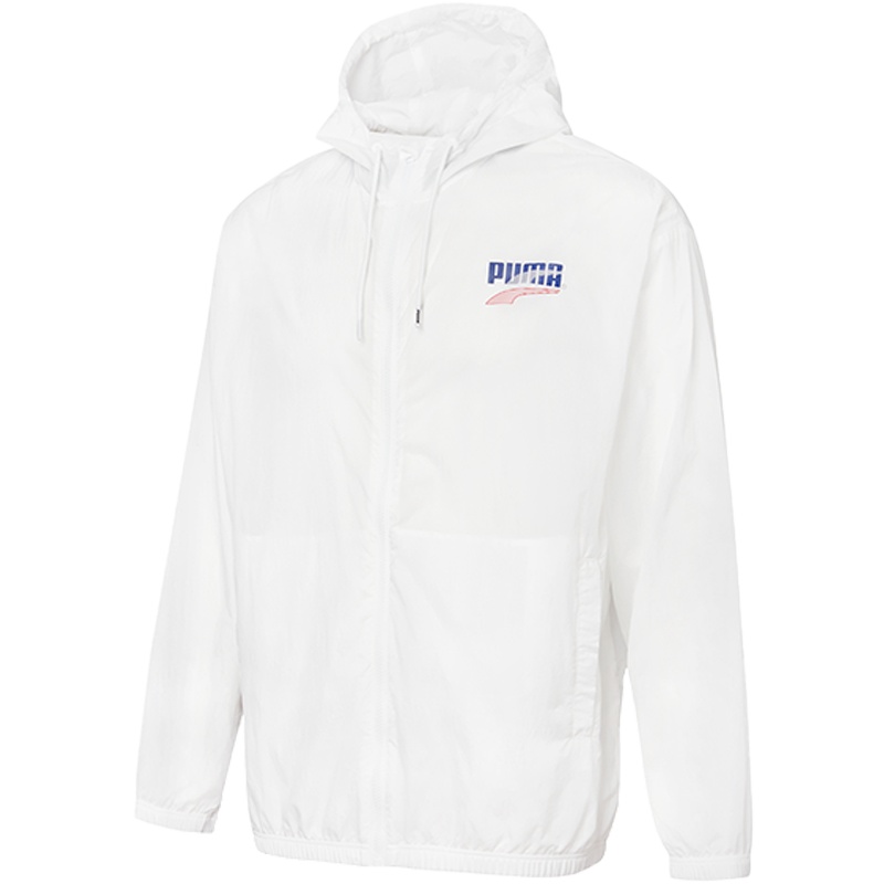 PUMA彪马金标夹克男装2021春季白色新款运动服防风衣连帽外套531487