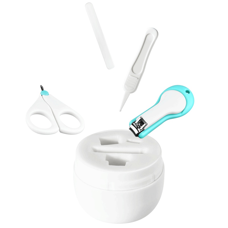 新贝婴幼儿指甲剪刀防夹肉新生儿童专用摄子指甲挫4件套装8363婴童指甲钳