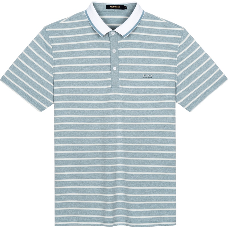 千纸鹤男士条纹短袖上衣2020夏季时尚休闲翻领Polo衫男25169