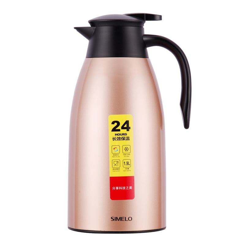 SIMELO印象京都玻璃内胆如意保温壶1900ML(金色)
