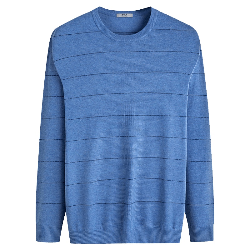 雪中飞新款中青年针织衫套头圆领时尚条纹百搭上衣