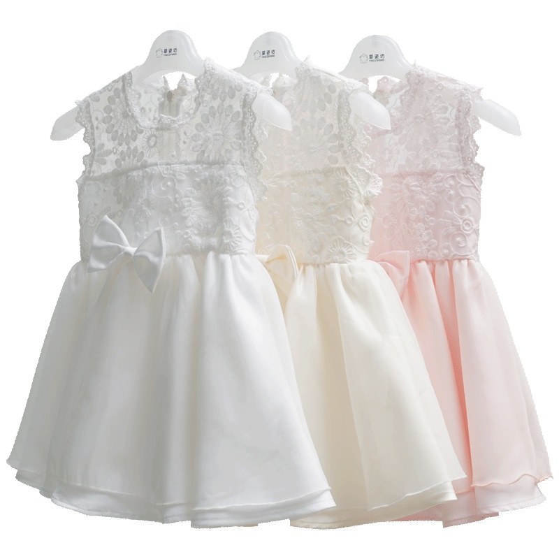 婴姿坊小公主蕾丝花朵时尚百褶连衣裙贵族欧美风小礼裙服韩版