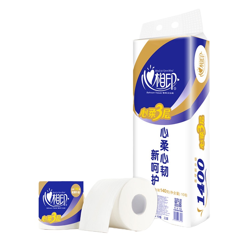 心相印(Mind Act Upon Mind)BT910卷纸/商务办公用纸 4层140g 10卷/提 5提