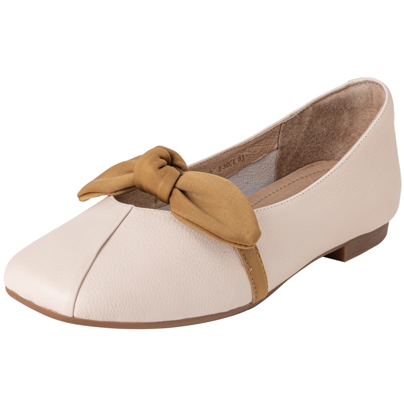 百田森2020春季商场同款单鞋甜美蝴蝶结真皮柔软舒适女鞋