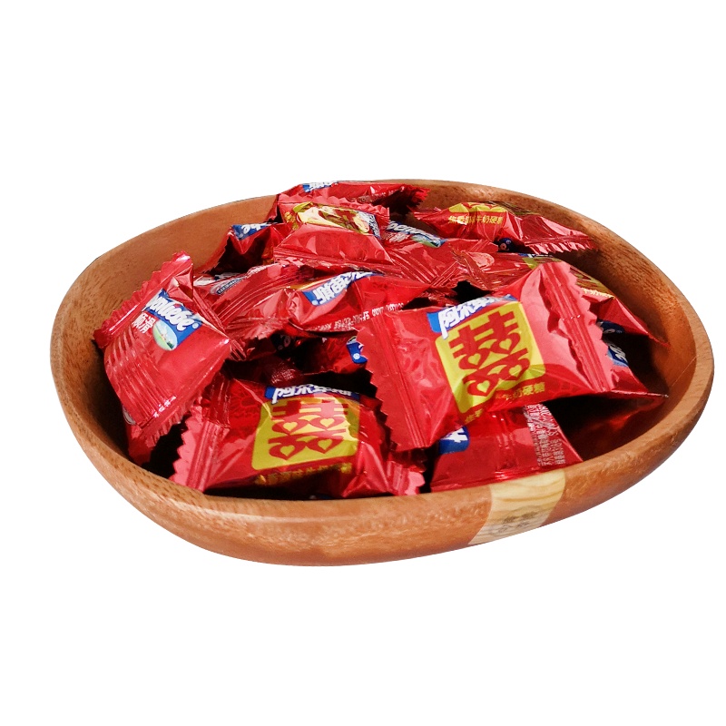 阿尔卑斯喜字奶糖蕉香源味牛奶硬糖散装结婚喜糖500g