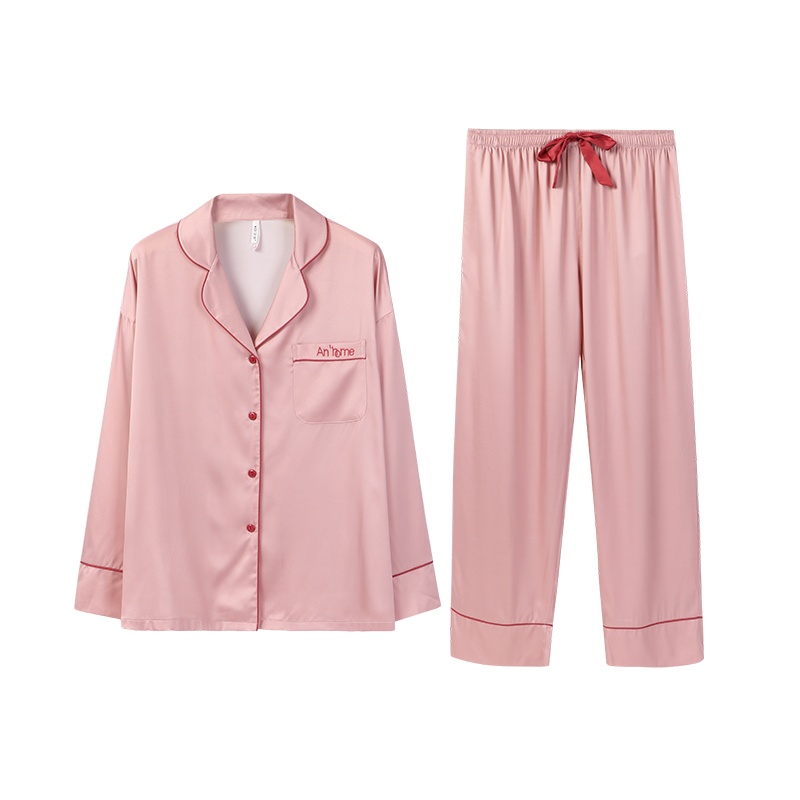 冰岛丝素色国民领长袖女套装