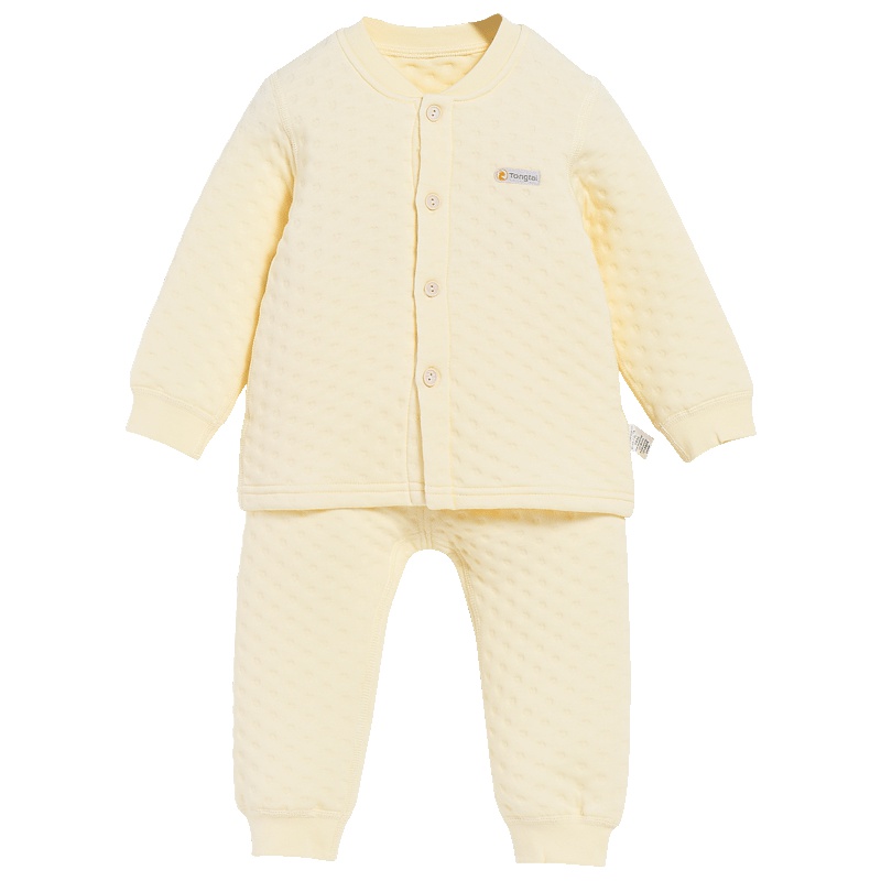 童泰TONGTAI婴幼儿秋季冬季加厚对开内衣套装5-12月-3岁保暖内衣两件套儿童通用100cm