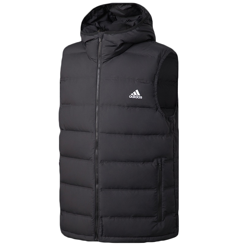 阿迪达斯男服羽绒马夹保暖背心户外休闲运动服BQ2006