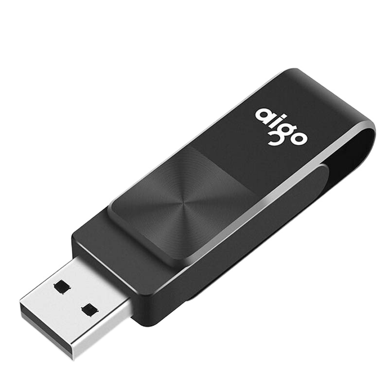 爱国者(aigo) U266 经典商务黑旋风无盖设计旋转U盘 32G