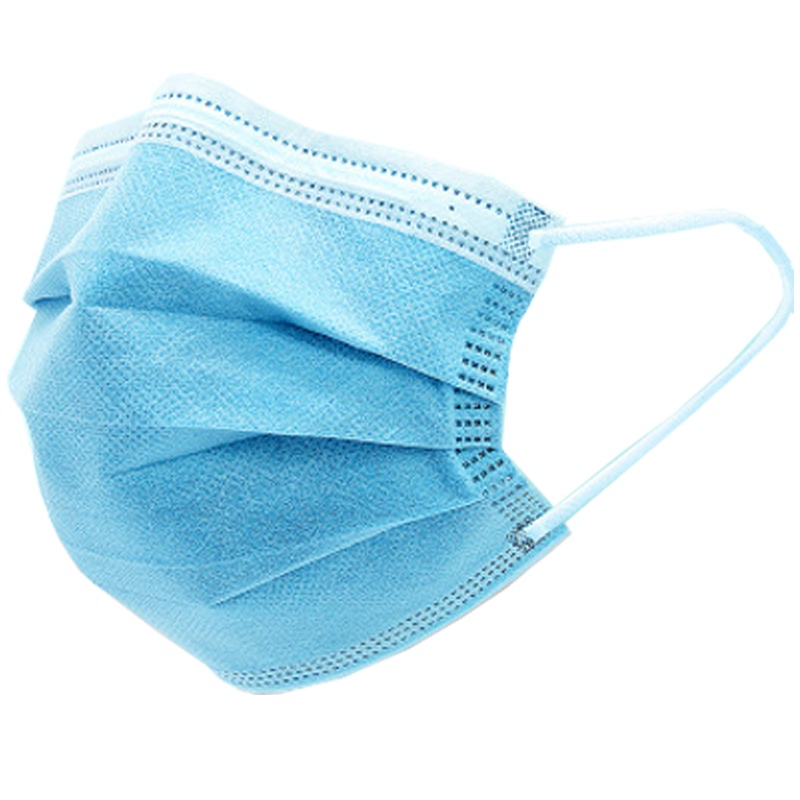 [开学必备]善雅一次性防护口罩 含熔喷层三层防护 强效过滤防尘透气 蓝色成人口罩